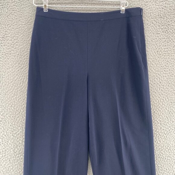 Talbots Pants Womens 12 Navy Stretch Tapered Leg Pockets Office Career Casual - Picture 2 of 12